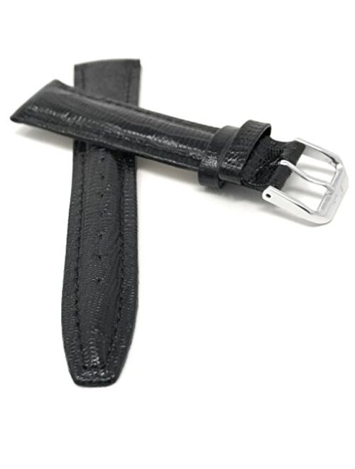 Bandini Leather Watch Band Strap - Lizard Pattern - Glossy Finish - 4 Colors - 12mm, 14mm, 16mm, 18mm, 20mm