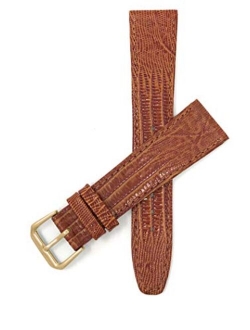 Bandini Leather Watch Band Strap - Lizard Pattern - Slim - 4 Colors - 10mm, 12mm, 14mm, 16mm, 18mm, 20mm