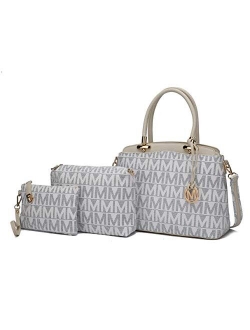 Mia K Collection Shoulder Bag for Women, Crossbody Purse & Wristlet: PU Leather Satchel Pocketbook 3 PCs Handbag Set