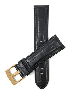 Mens Leather Watch Band Strap - Alligator Pattern - with or Without Stitch - 5 Colors - 18mm to 38mm (Most Sizes Also Come in Extra Long XL)