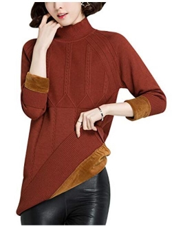 Yimoon Women's Winter Warm High Neck Fleece Lined Pullover Tunic Sweater