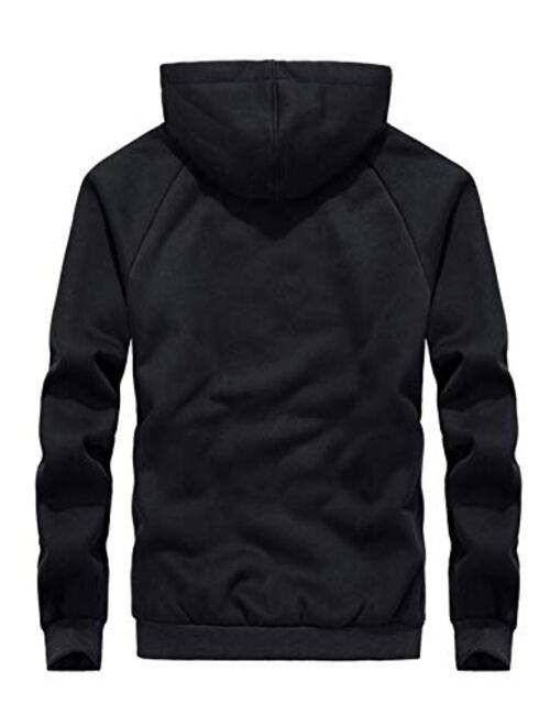 Yimoon Men’s Winter Thick Fleece Sherpa Lined Zip Up Hooded Sweatshirt Jacket