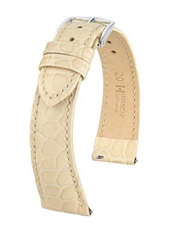 Hirsch Aristocrat Calf Leather Watch Strap - Exotic Crocodile Embossing - 16mm, 18mm, 19mm, 20mm, 22mm - Length - Attachment Width / Buckle Width - Quick Release Watch Ba