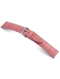 RIOS1931 New Orleans - Genuine Embossed Leather Watch Band with Gator Print and White Stitching