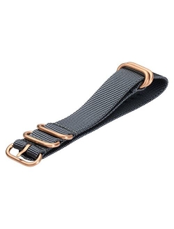 Clockwork Synergy - 5 Ring Heavy NATO Rose Gold Watch Strap Bands