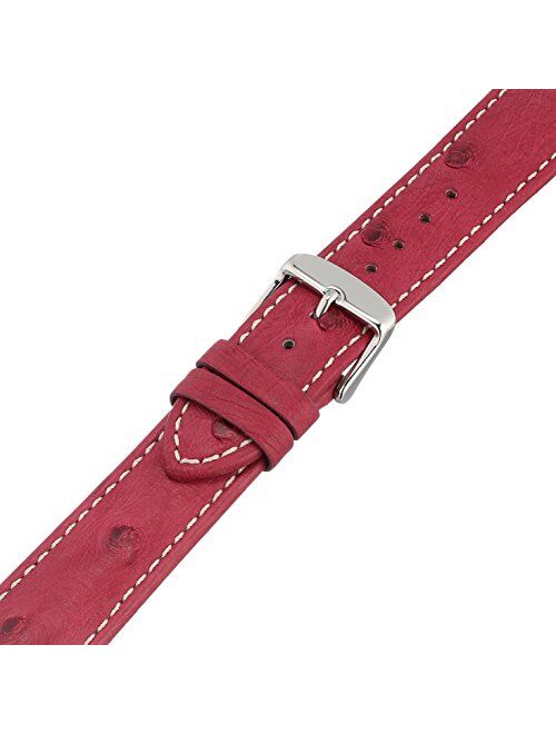 Swiss Watch International 20 MM Raspberry Genuine Ostrich Strap 20OS37C