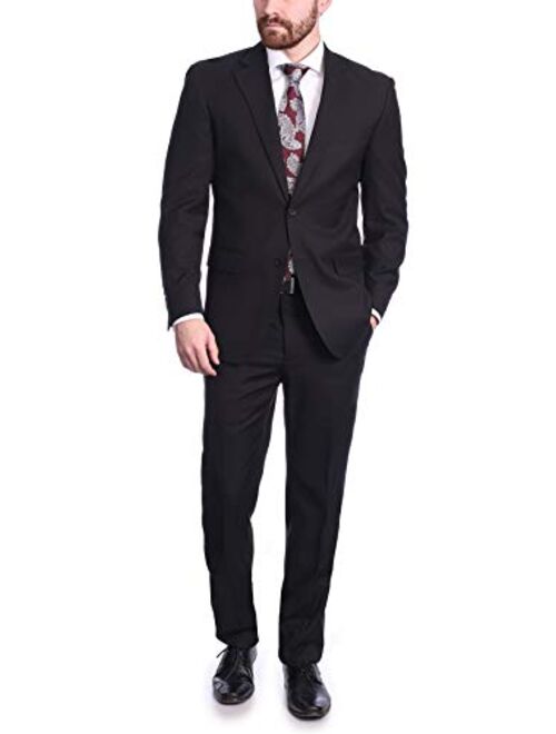 Raphael Men's Regular Classic Fit Solid Color 2 Button Mens Suit