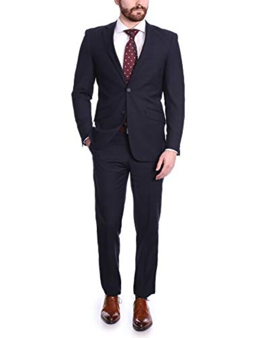 Raphael Men's Regular Classic Fit Solid Color 2 Button Mens Suit