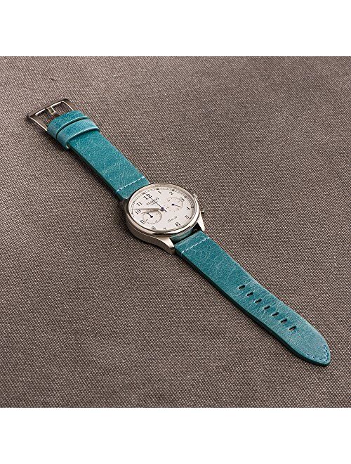 Clockwork Synergy Dapper Collection - 22mm Blue Washed Leather Watch Band