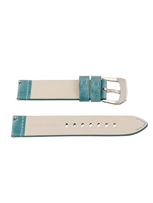 Clockwork Synergy Dapper Collection - 22mm Blue Washed Leather Watch Band