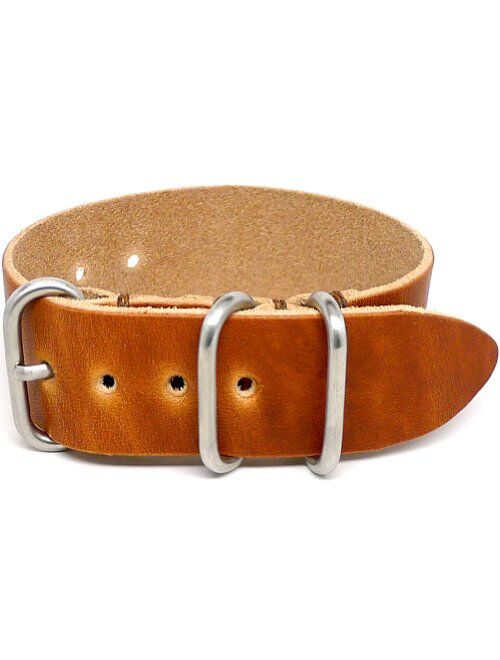 DaLuca 1 Piece Military Watch Strap - Natural Dublin (Matte Buckle) : 20mm