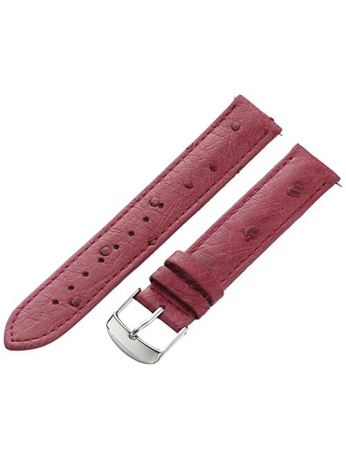 Swiss Watch International 18 MM Raspberry Genuine Ostrich Strap 18OS37M