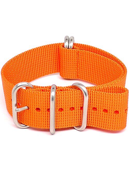 DaLuca Ballistic Nylon Military Watch Strap - Orange (Matte Buckle) : 24mm