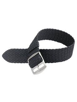 Davis - 20mm Black Perlon Nylon Watch Strap