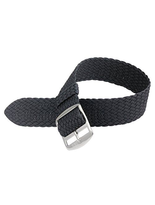 Davis - 20mm Black Perlon Nylon Watch Strap