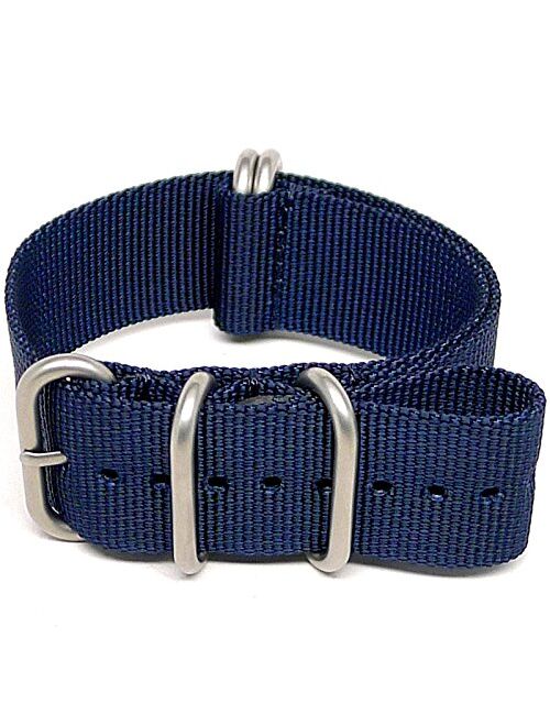 DaLuca Ballistic Nylon Military Watch Strap - Navy (Matte Buckle) : 18mm