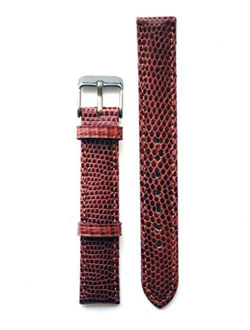 Lizard Watch Strap 15 Millimeters for Ladies Tank Model - Brown