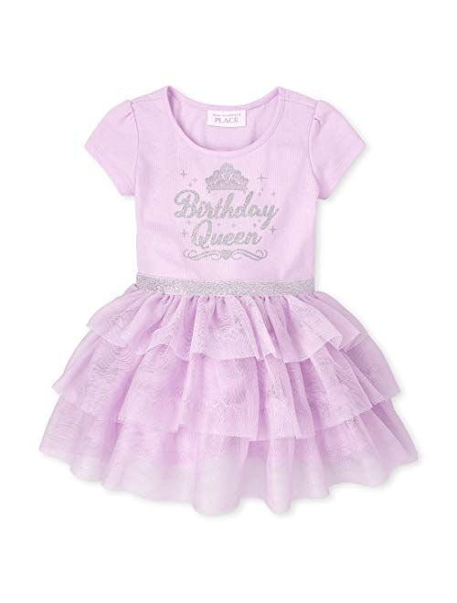 The Children's Place Baby Girls' Short Sleeve Birthday Dress