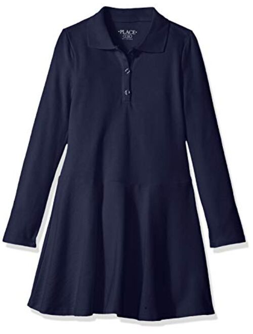 The Children's Place Big Girls' Long Sleeve Polo Dress