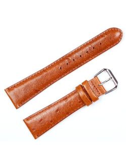 Ostrich Grain Watch Band Havana 20mm Watch Band - by deBeer