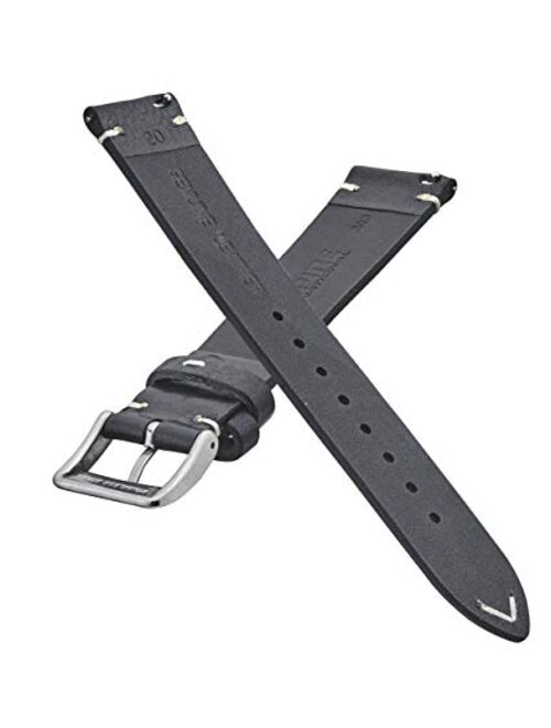 Alpine Genuine Vintage Leather Watch Strap with Quick Release Spring Bars - Watch Band Colors Black, Bown, Tan - 18, 20, 22, 24 mm