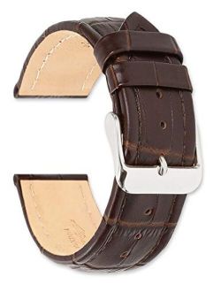 deBeer Matte Alligator Grain Watch Strap - Breitling Style - Choose Color - (Sizes: 14mm, 16mm, 18mm, 19mm, 20mm, 22mm, 24mm, 26mm)