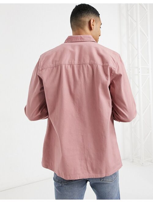 ASOS DESIGN twill shacket in dusky pink