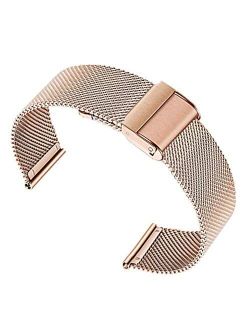 Milanese Mesh Stainless Steel Bracelet Wrist Watch Band Interlock Safety Clasp with Hook Buckle Strap Silver Rose Gold 18mm 20mm 22mm