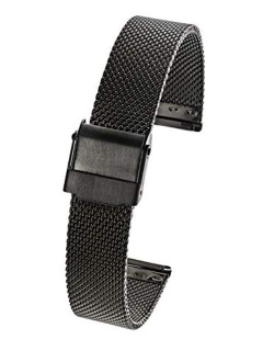 ALPINE Stainless Steel Wire Mesh Watch Band, Straight Ends in sizes 14 - 22 mm