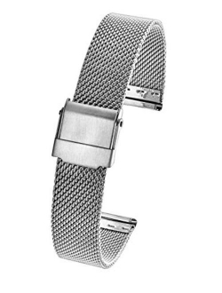 ALPINE Stainless Steel Wire Mesh Watch Band, Straight Ends in sizes 14 - 22 mm