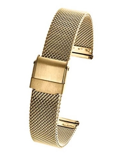 ALPINE Stainless Steel Wire Mesh Watch Band, Straight Ends in sizes 14 - 22 mm