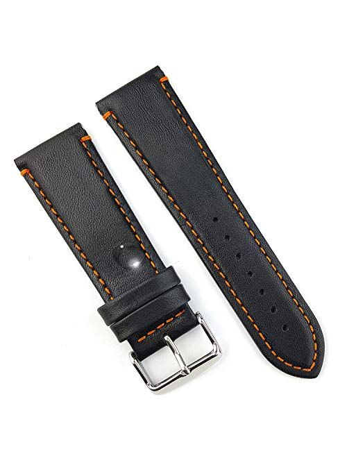 Dura Straps Leather Watch Band Waterproof Straps for Men and Women with Elegant Stitches