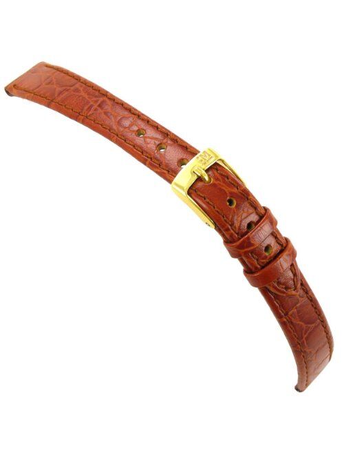 13mm Morellato Genuine Leather Crocodile Grain Tan Padded Stitched Ladies Watch Band 1563