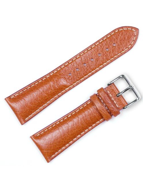 Sport Leather Watchband Havana 18mm Long Watch Band - by deBeer