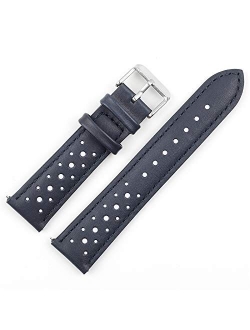 Onthelevel Perforated Leather Watch Strap 18mm 20mm 22mm 24mm Breathable Porous Quick Release Watch Band