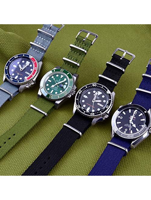 Ritche Military Ballistic Nylon Strap 8 Packs 18mm 20mm 22mm Watch Band Nylon Replacement Watch Straps for Men Women