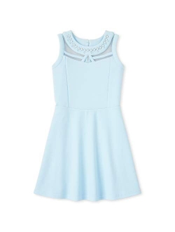 Girls' Jeweled Stretch Jacquard Dress