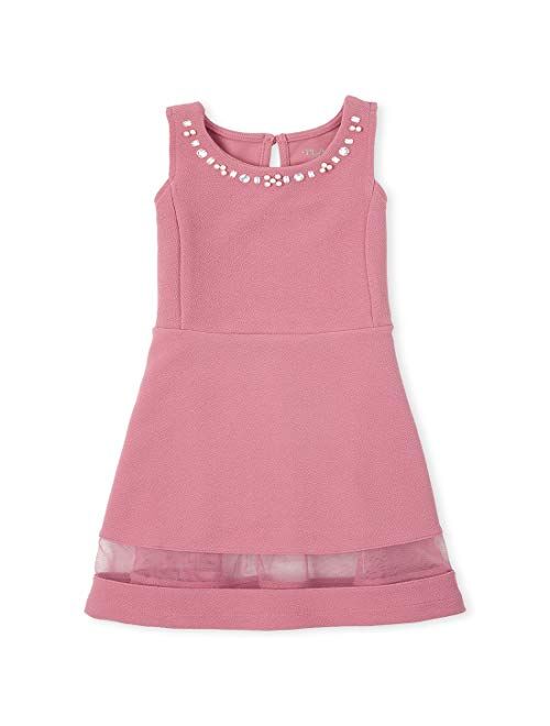 The Children's Place Girls' Jeweled Stretch Jacquard Dress