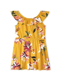 Girls' Floral Ruffle Dress