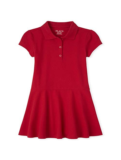 The Children's Place Girls' Uniform Pique Polo Dress