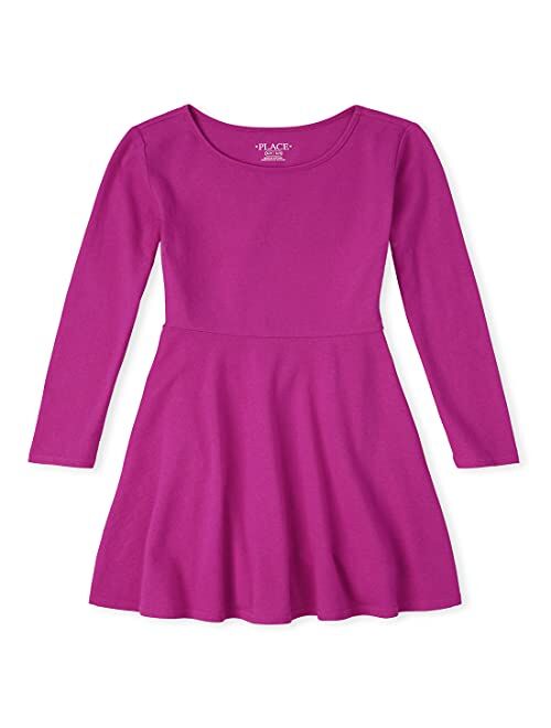 The Children's Place Girls' Long Sleeve Pleated Dress