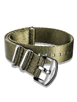 Military Ballistic Nylon Watch Strap, Soft Watch Bands for Men Women, Seat Belt Watch Wrap Nylon Replacement with Heavy Duty Brushed Buckle of 18mm 20mm 22mm 24mm