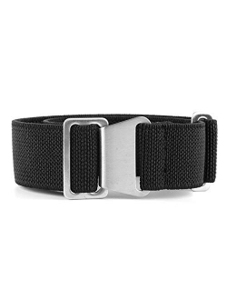 KZFASHIONS Watch Strap, 18mm 20mm 22mm Nylon Elastic Watch Strap Silver Buckle Parachute Watch Band Military Bracelet