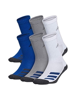 Kids-boy's/Girl's Cushioned Angle Stripe Crew Socks (6-pair)