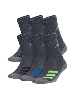 Kids-boy's/Girl's Cushioned Angle Stripe Crew Socks (6-pair)