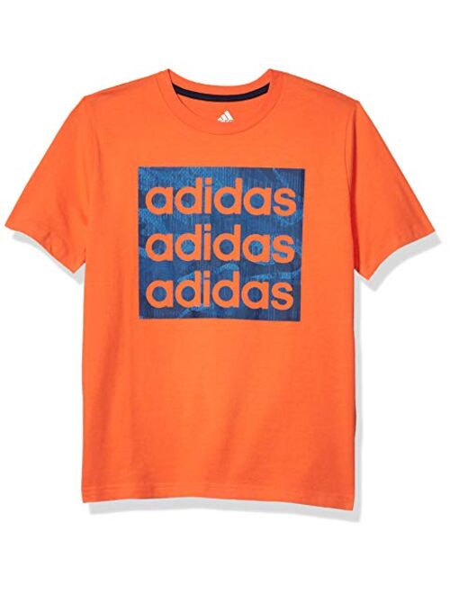 adidas Boys' Short Sleeve Cotton Jersey Logo T-Shirt Tee