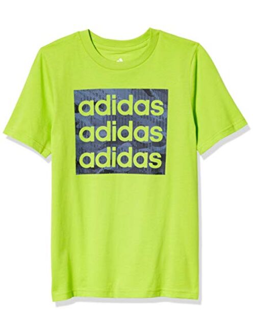 adidas Boys' Short Sleeve Cotton Jersey Logo T-Shirt Tee