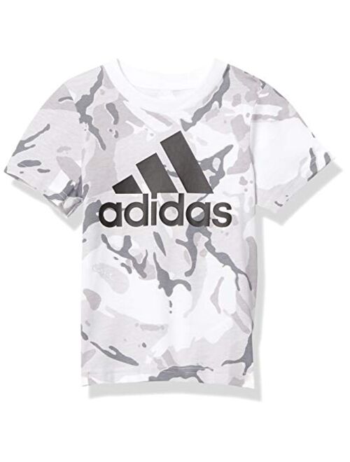 adidas Boys' Short Sleeve Cotton Jersey Logo T-Shirt Tee