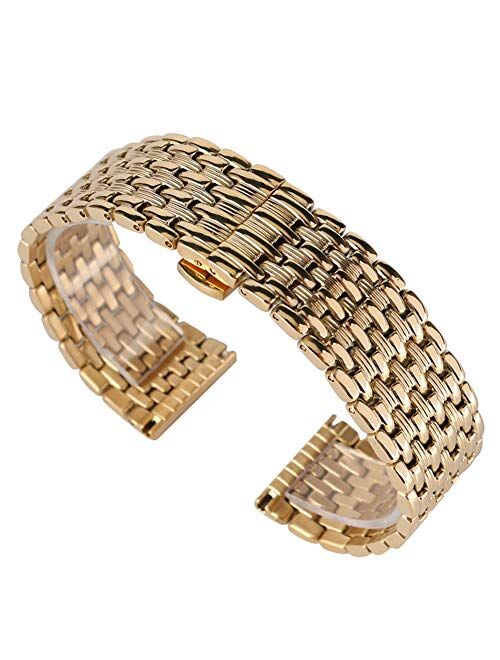 Rose Gold Stainless Steel Watches Bands 20mm 22mm Watch Strap, Replacement Wrist Bracelet