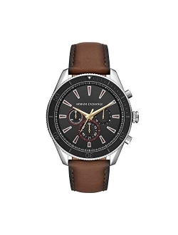 Men's Leather Chronograph Dress Watch